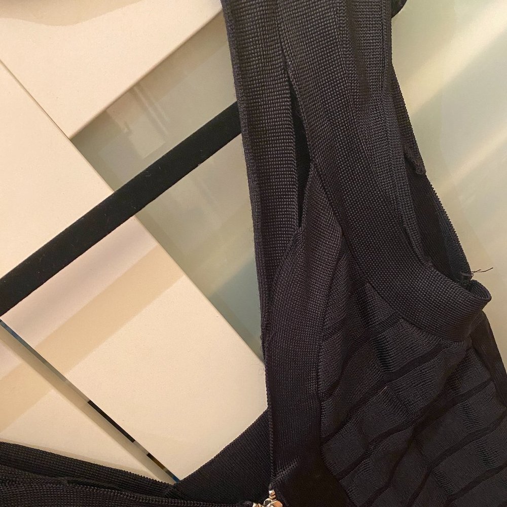 French Connection Zip Up Bandage Dress With Cutout - Picture 2 of 6